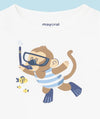 Sleeveless T-Shirt with Monkey Print
