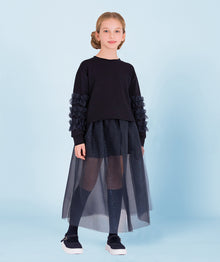  Tulle Glitter Navy Blue Shorts