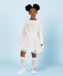  Tulle Glitter White Skirt