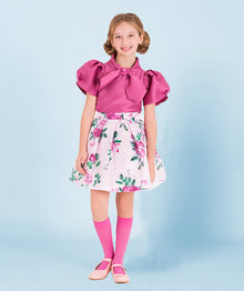  Floral Bow Waist Skirt