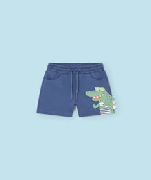  Navy Dinosaur Printed Shorts