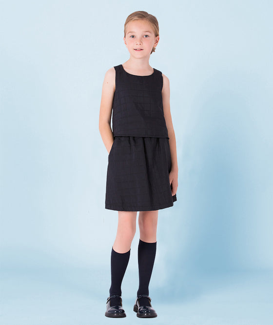 Navy Blue Quilted Skirt