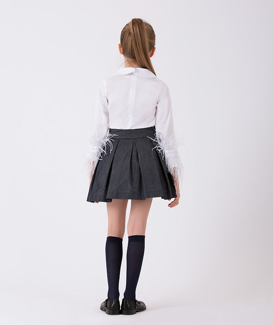 Grey Jean Skirt