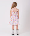lilac spring summer dress with diamon prints
