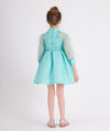 mint shimmery feathered dress