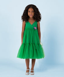  Green Chiffon Dress I SIZE 3-4
