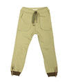 Green sweatpants with zipper detail