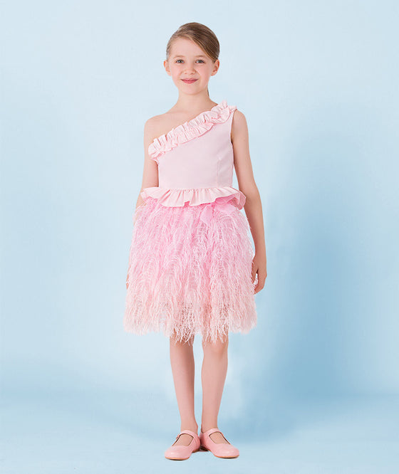 Pink Feathers Party Skirt