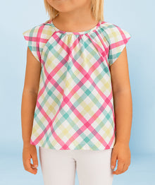  Summer Pastel Plaid Top