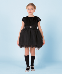  Black Velvet Tulle Dress