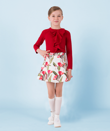  Ecru Floral Skirt
