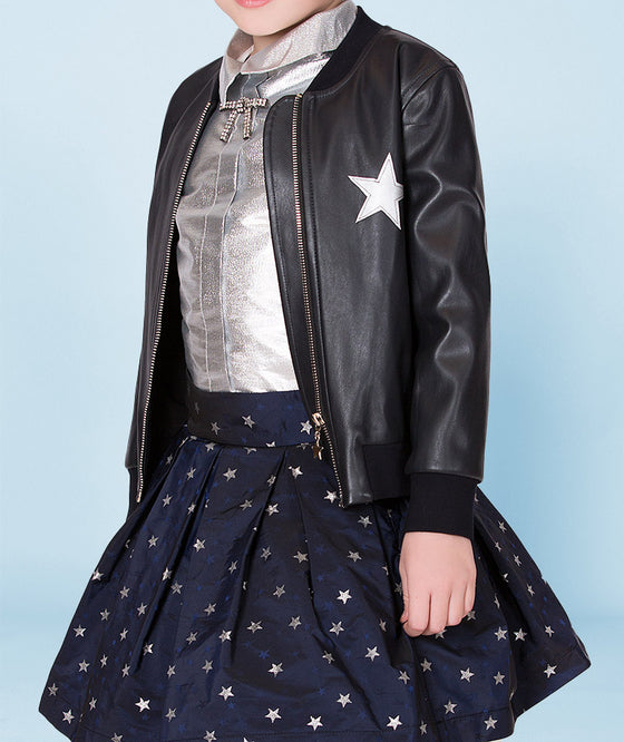 Faux Leather Star Jacket