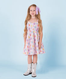  Shoulder Strap Diamonds Dress | SIZE 3-4
