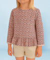 Floral Flutter Sleeve T-shirt