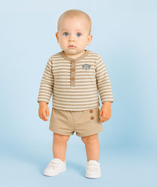  Beige Buttoned Baby Shorts