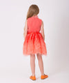 coral feathers party outfit for little girls