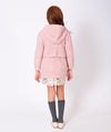 hooded baby pink boucle jacket for girls