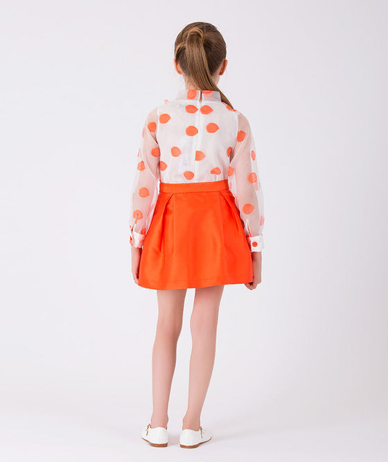 orange fun summer outfit for little girls